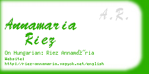 annamaria riez business card